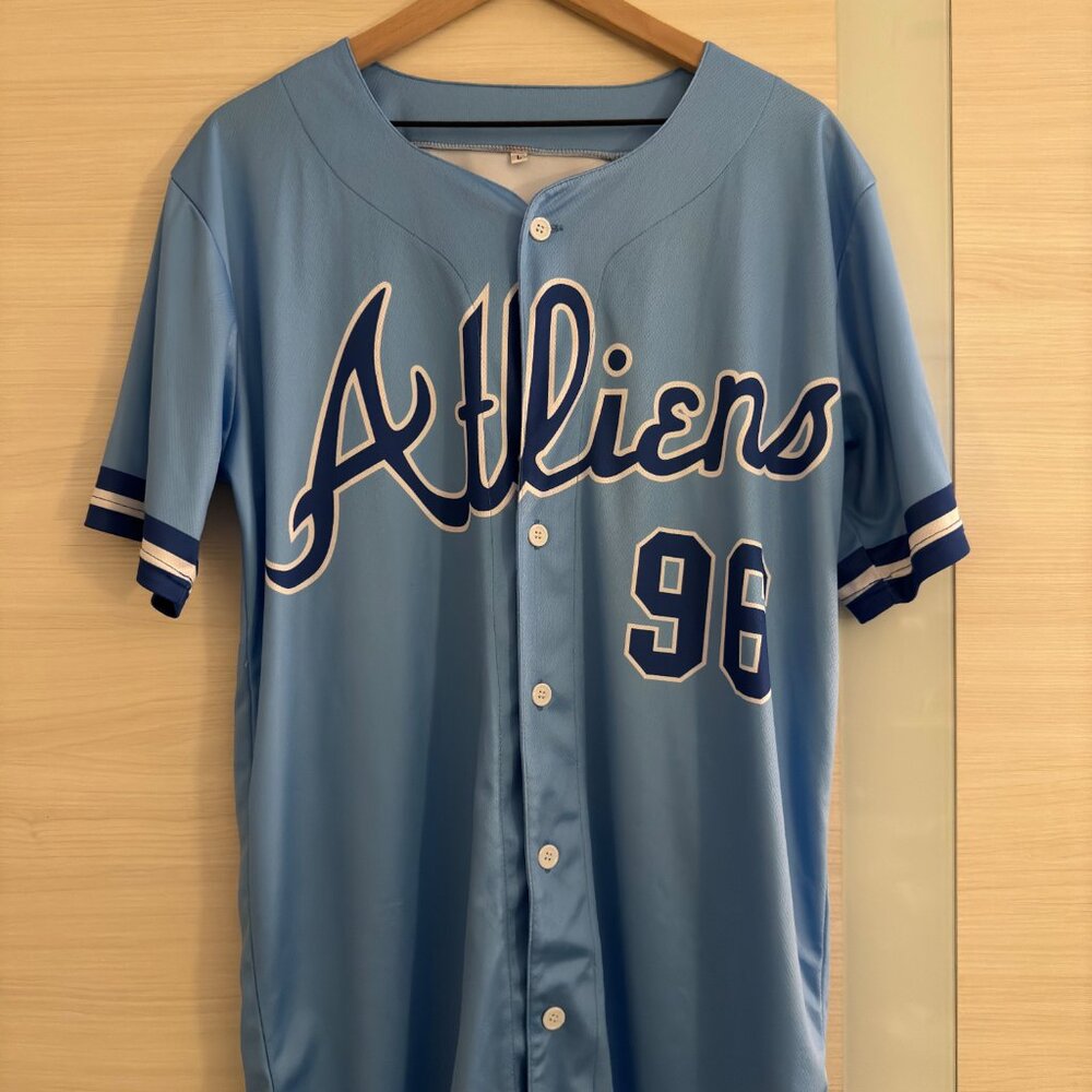 Atliens Powder Blue Baseball Jersey - New Without Tags - Size L